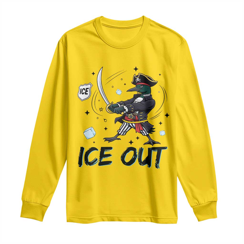 Funny Pirate Common Loon Minnesota Defends Abolish Ice Long Sleeve Shirt