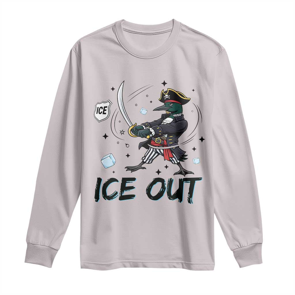 Funny Pirate Common Loon Minnesota Defends Abolish Ice Long Sleeve Shirt