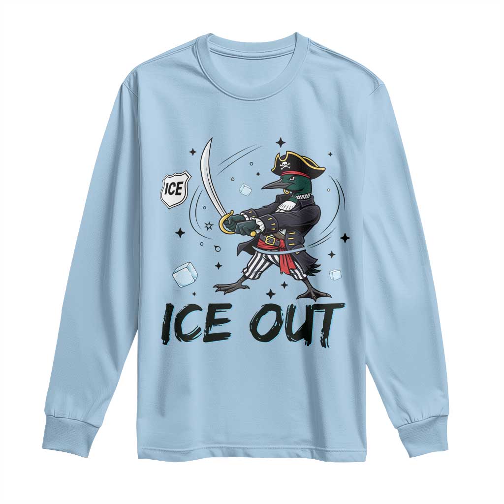 Funny Pirate Common Loon Minnesota Defends Abolish Ice Long Sleeve Shirt