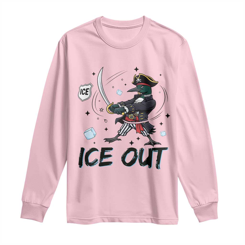 Funny Pirate Common Loon Minnesota Defends Abolish Ice Long Sleeve Shirt