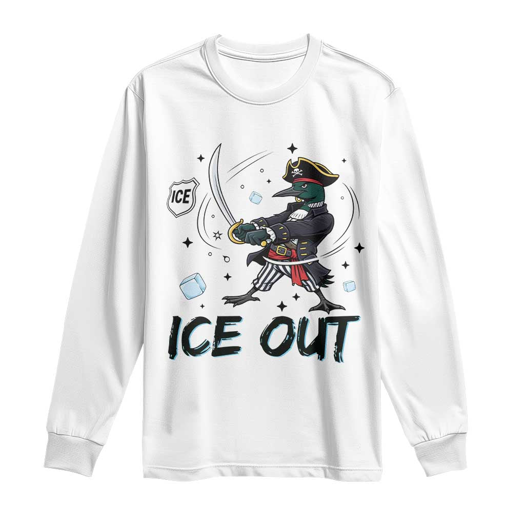 Funny Pirate Common Loon Minnesota Defends Abolish Ice Long Sleeve Shirt