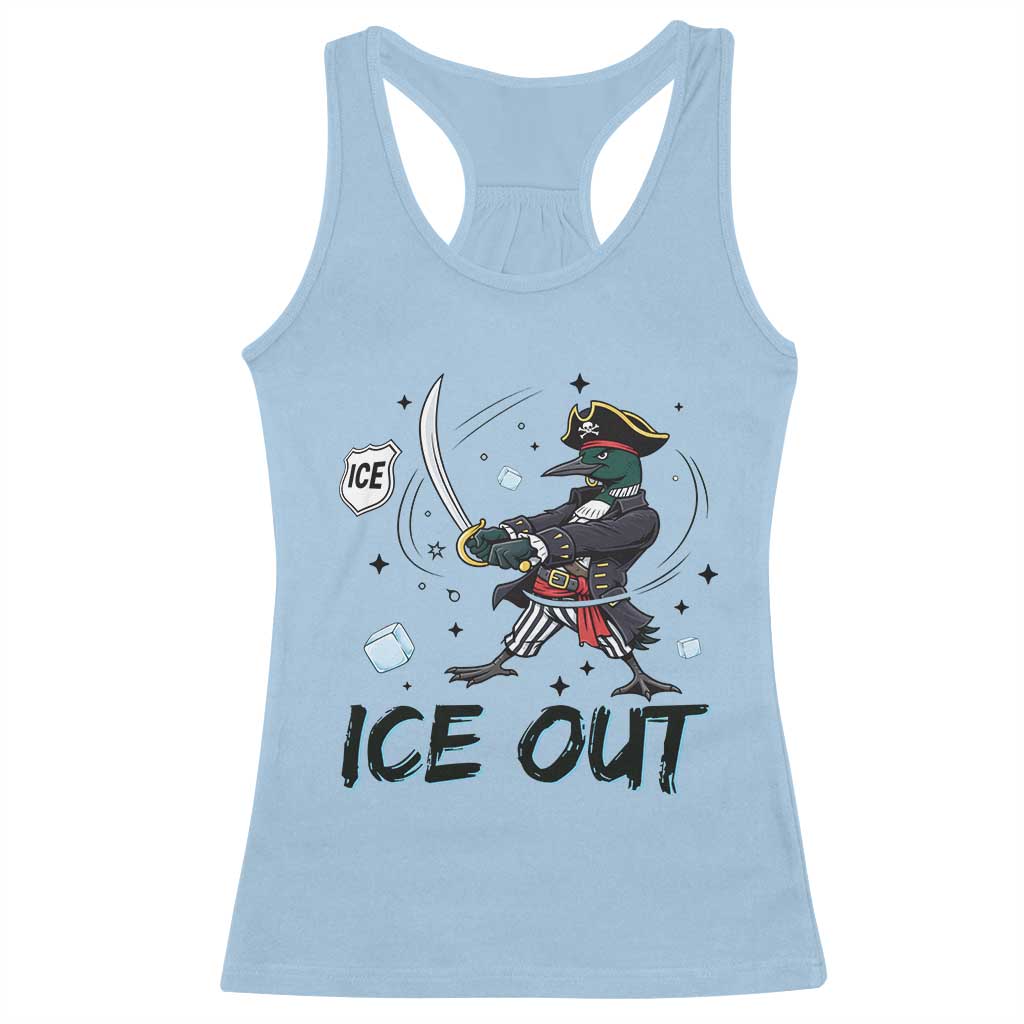 Funny Pirate Common Loon Minnesota Defends Abolish Ice Racerback Tank Top