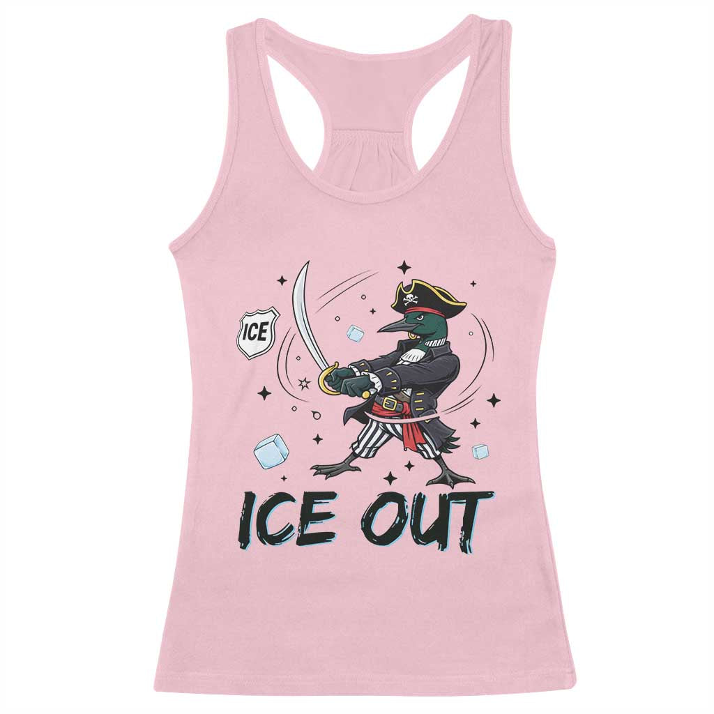 Funny Pirate Common Loon Minnesota Defends Abolish Ice Racerback Tank Top