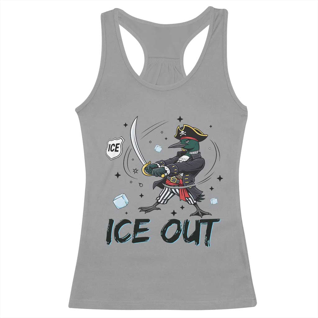 Funny Pirate Common Loon Minnesota Defends Abolish Ice Racerback Tank Top
