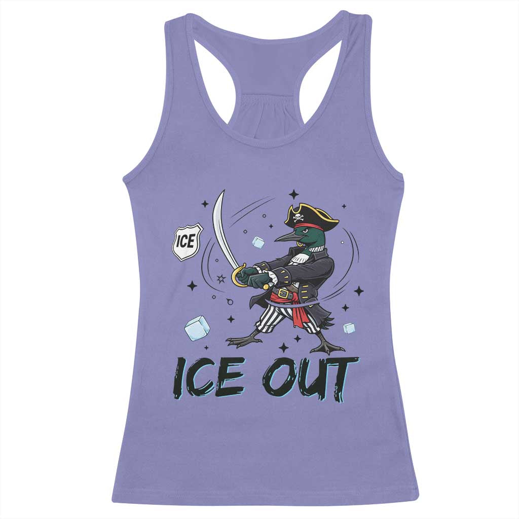 Funny Pirate Common Loon Minnesota Defends Abolish Ice Racerback Tank Top