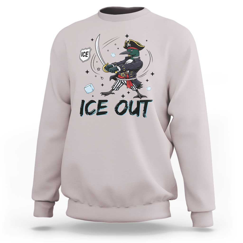 Funny Pirate Common Loon Minnesota Defends Abolish Ice Sweatshirt
