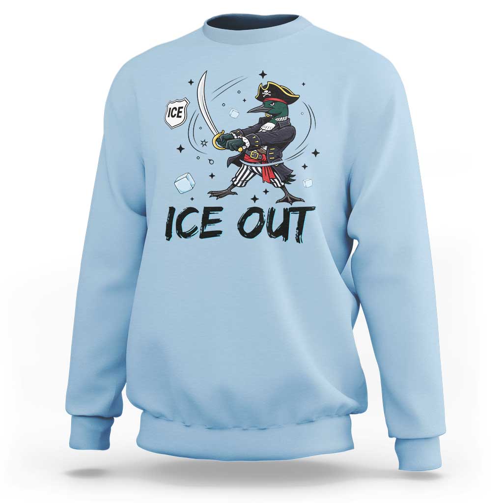 Funny Pirate Common Loon Minnesota Defends Abolish Ice Sweatshirt
