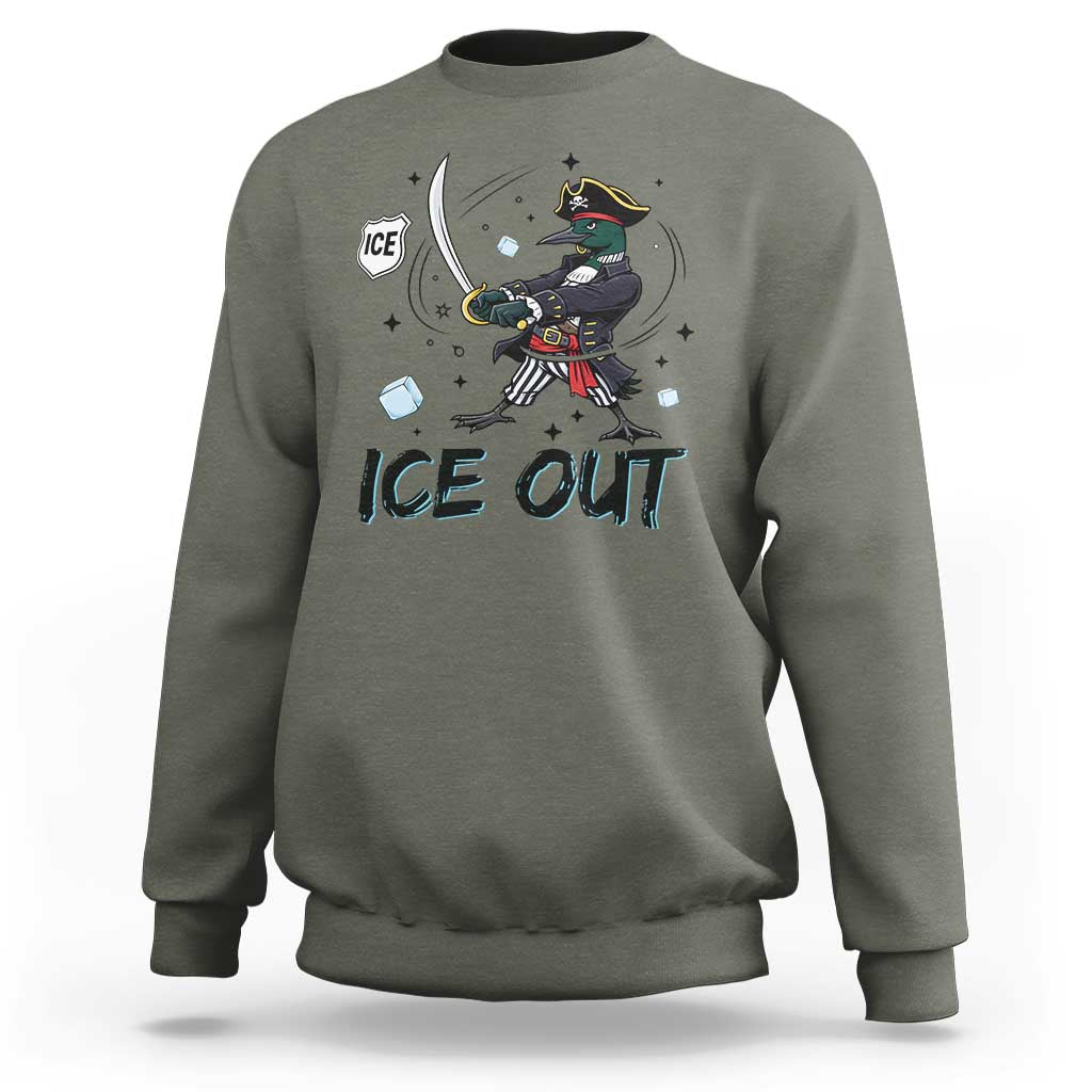 Funny Pirate Common Loon Minnesota Defends Abolish Ice Sweatshirt