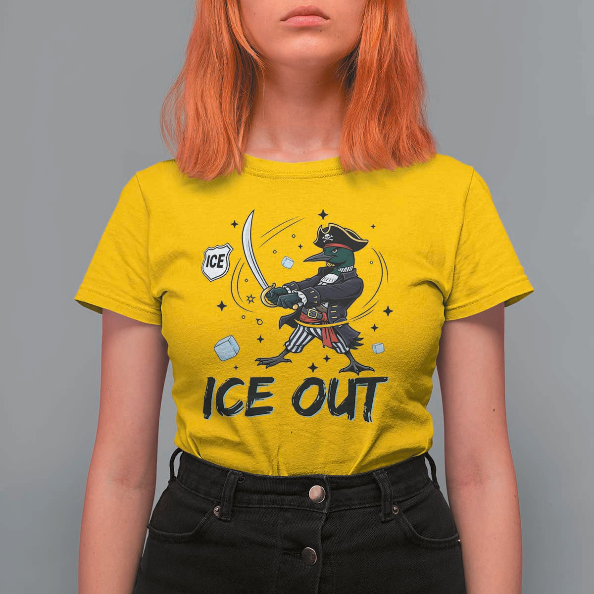 Funny Pirate Common Loon Minnesota Defends Abolish Ice T Shirt For Women
