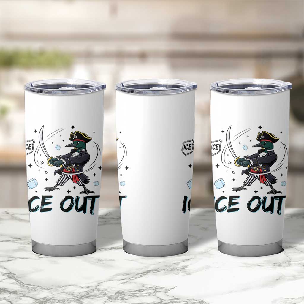 Funny Pirate Common Loon Minnesota Defends Abolish Ice Tumbler Cup