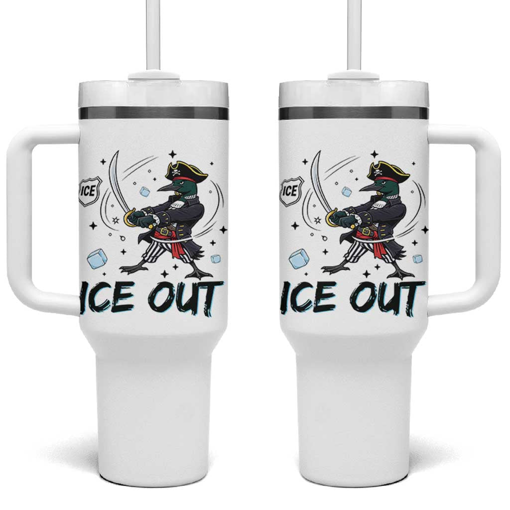 Funny Pirate Common Loon Minnesota Defends Abolish Ice Tumbler With Handle
