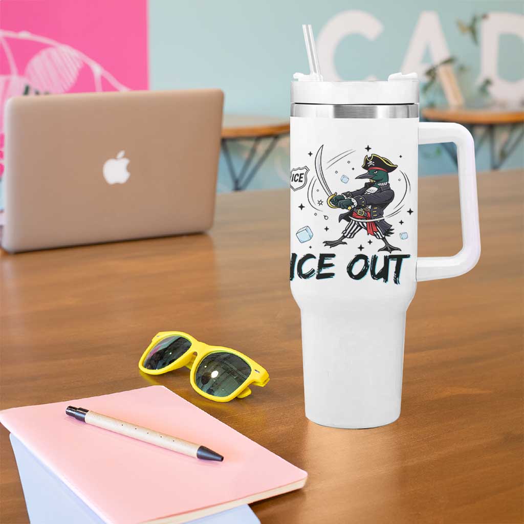 Funny Pirate Common Loon Minnesota Defends Abolish Ice Tumbler With Handle