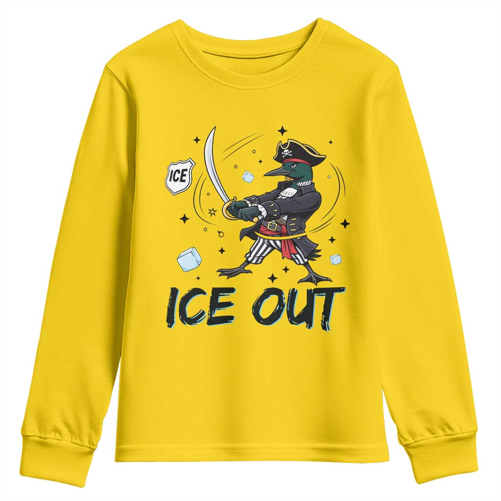 Funny Pirate Common Loon Minnesota Defends Abolish Ice Youth Sweatshirt