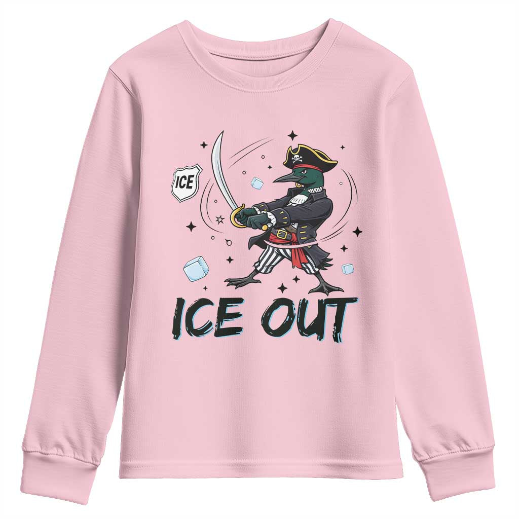Funny Pirate Common Loon Minnesota Defends Abolish Ice Youth Sweatshirt