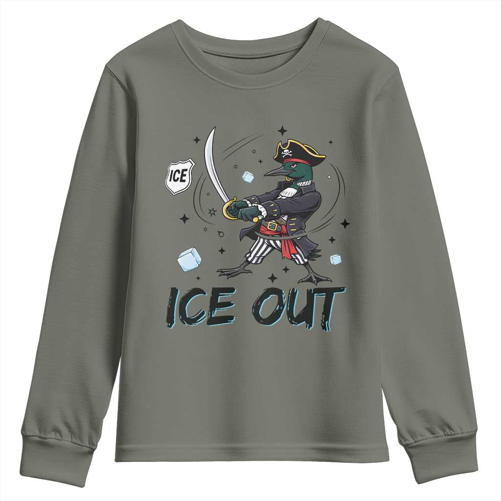 Funny Pirate Common Loon Minnesota Defends Abolish Ice Youth Sweatshirt