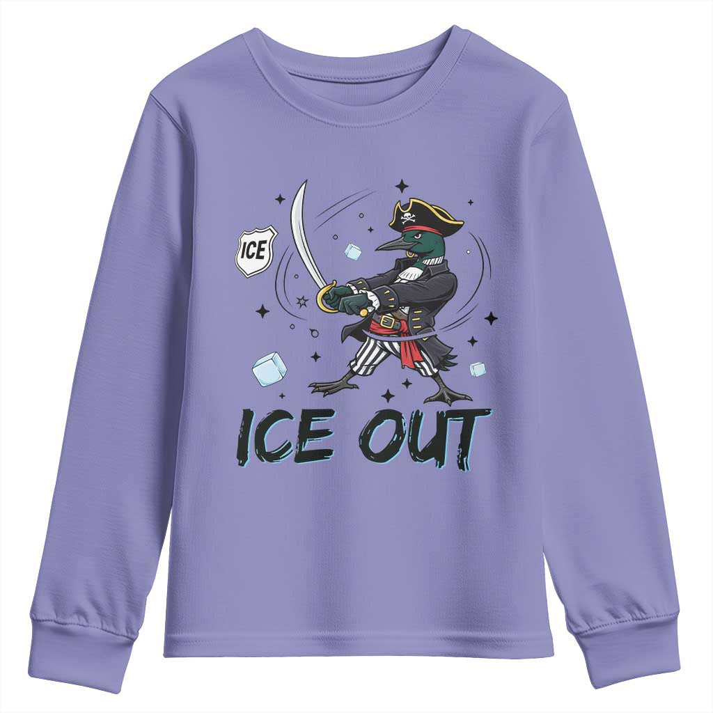 Funny Pirate Common Loon Minnesota Defends Abolish Ice Youth Sweatshirt