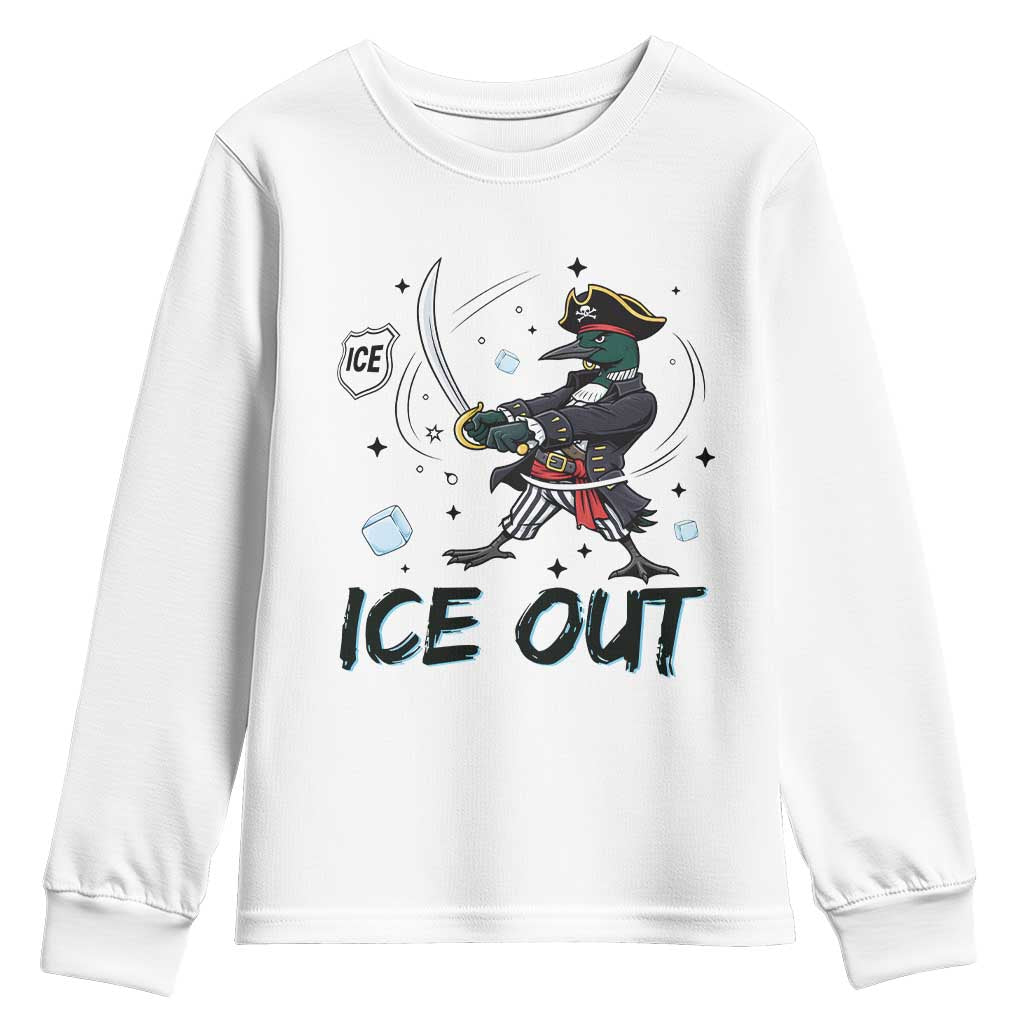 Funny Pirate Common Loon Minnesota Defends Abolish Ice Youth Sweatshirt