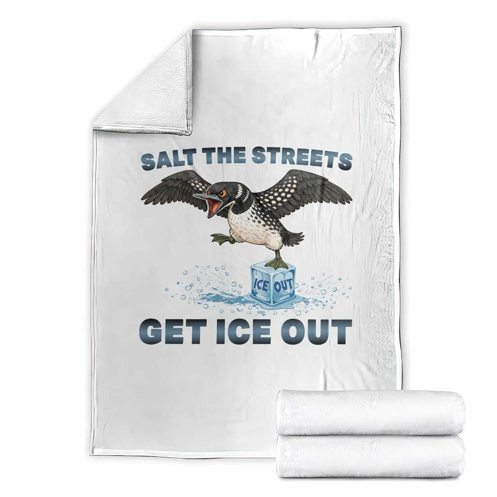 Minnesota Loon Salt The Streets Get Ice Out Throw Blanket