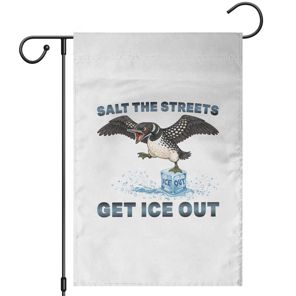 Minnesota Loon Salt The Streets Get Ice Out Garden Flag