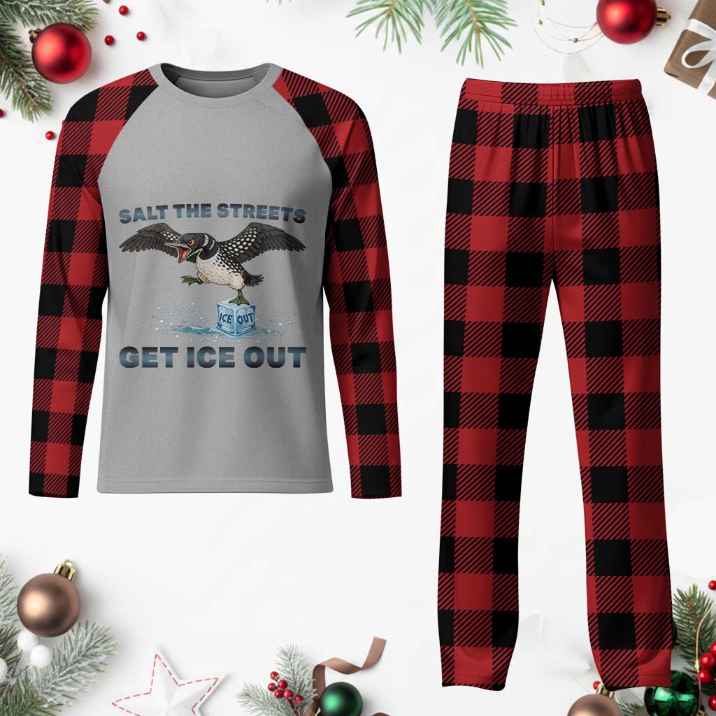 Minnesota Loon Salt The Streets Get Ice Out Plaid Pajama Set
