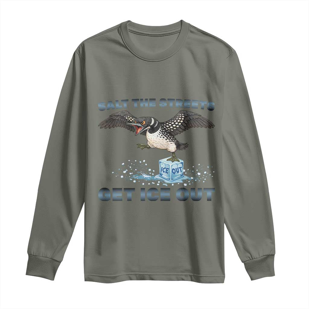 Minnesota Loon Salt The Streets Get Ice Out Long Sleeve Shirt