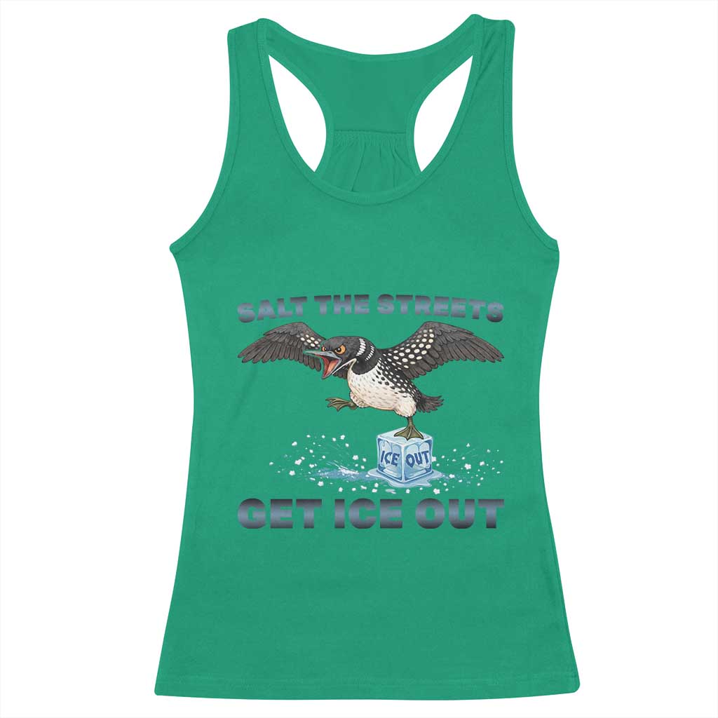 Minnesota Loon Salt The Streets Get Ice Out Racerback Tank Top