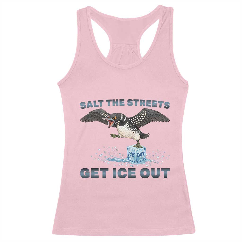 Minnesota Loon Salt The Streets Get Ice Out Racerback Tank Top