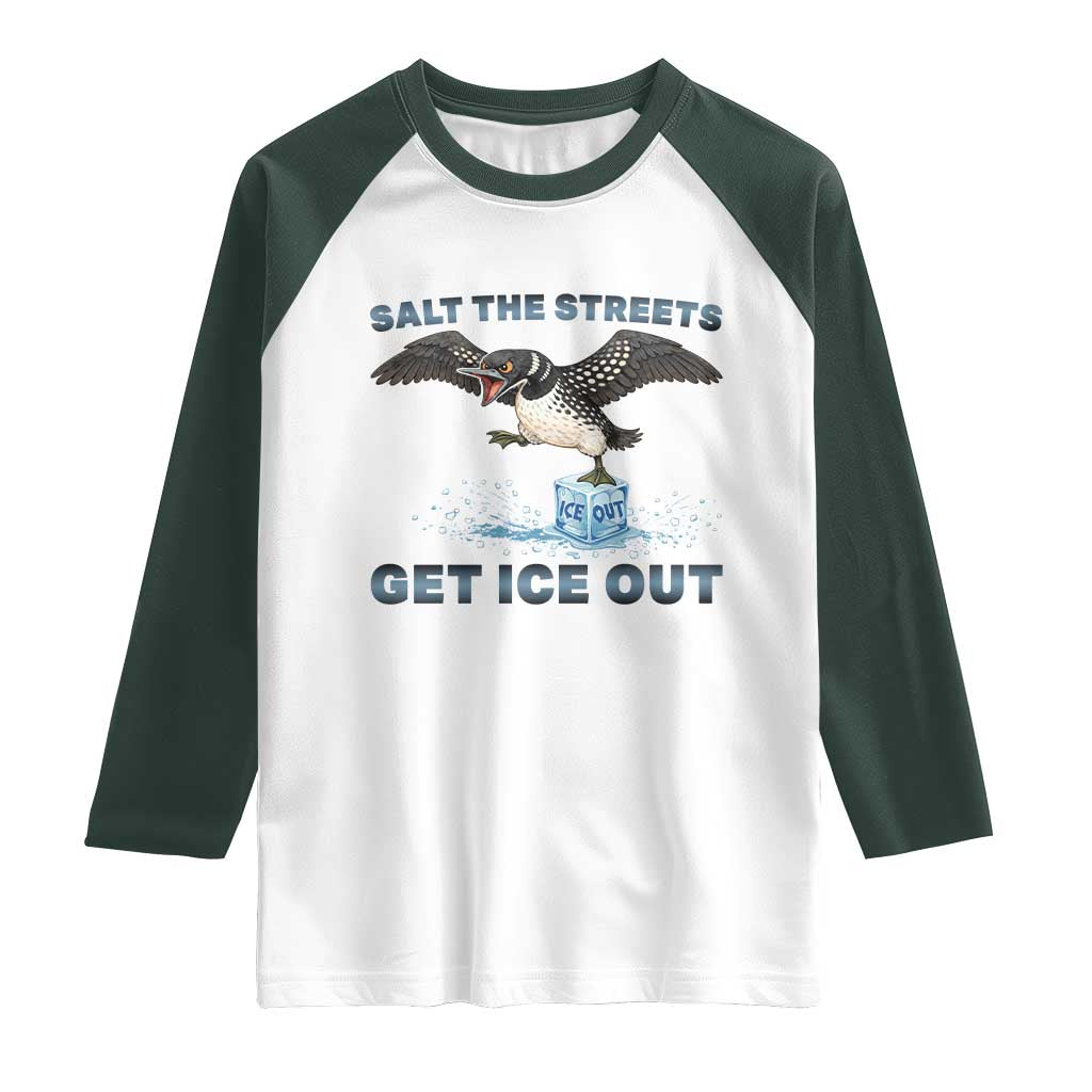 Minnesota Loon Salt The Streets Get Ice Out Raglan Shirt