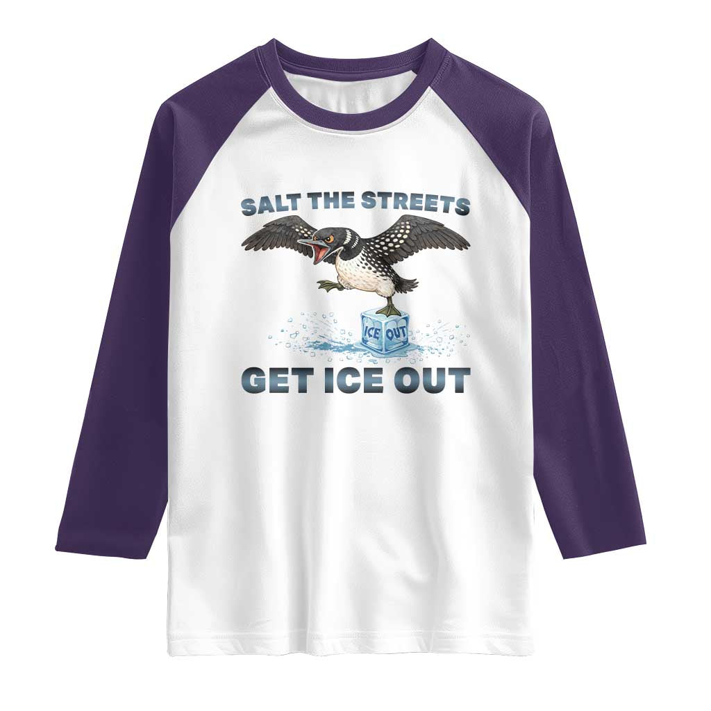 Minnesota Loon Salt The Streets Get Ice Out Raglan Shirt