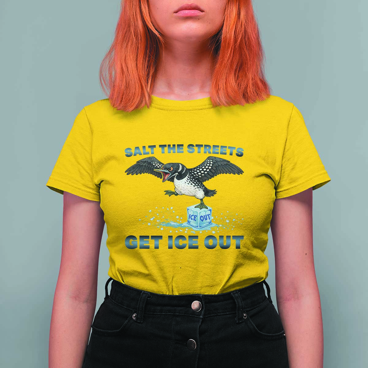 Minnesota Loon Salt The Streets Get Ice Out T Shirt For Women