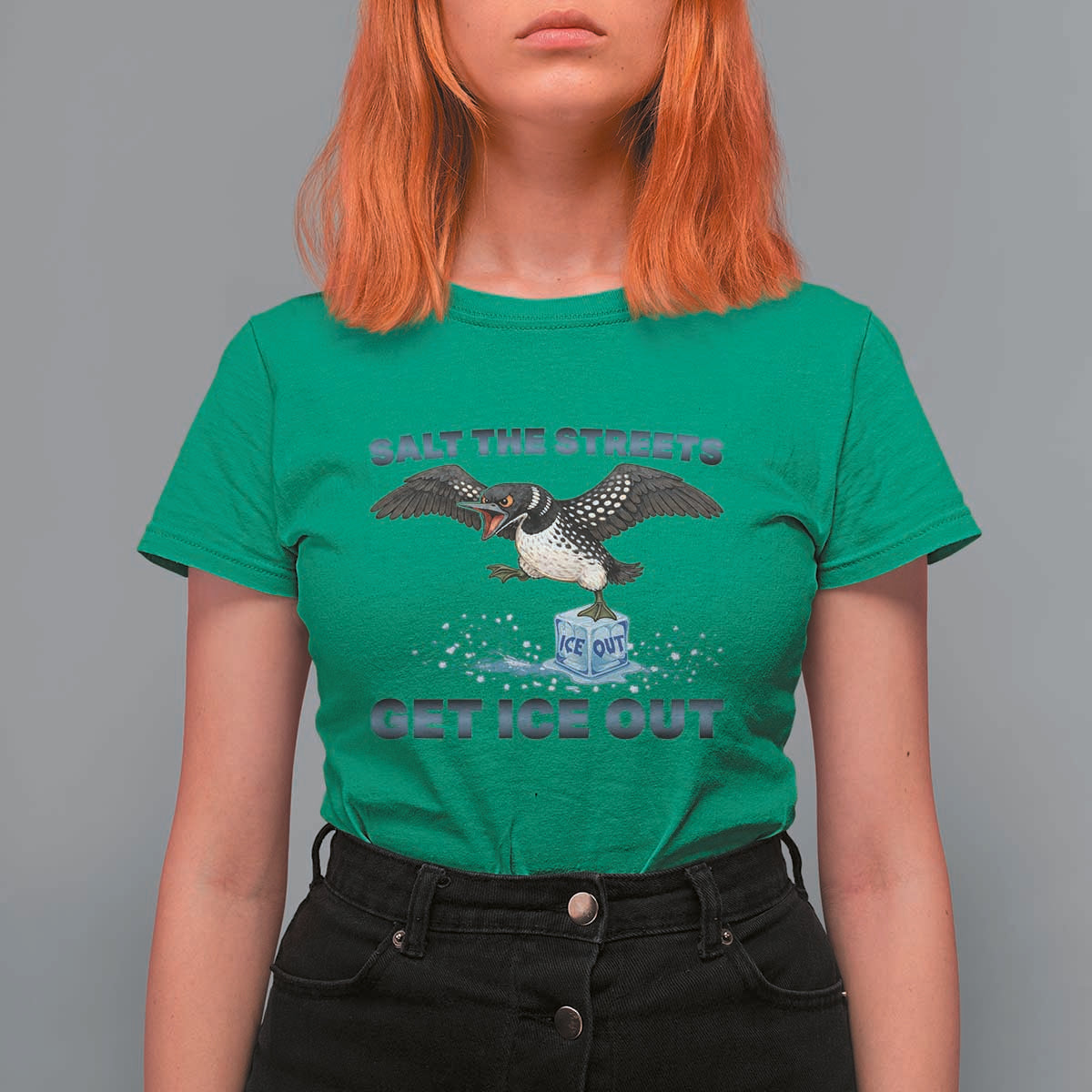 Minnesota Loon Salt The Streets Get Ice Out T Shirt For Women