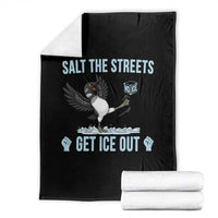 Salt The Streets Get Ice Out Throw Blanket Resist Minneapolis Political