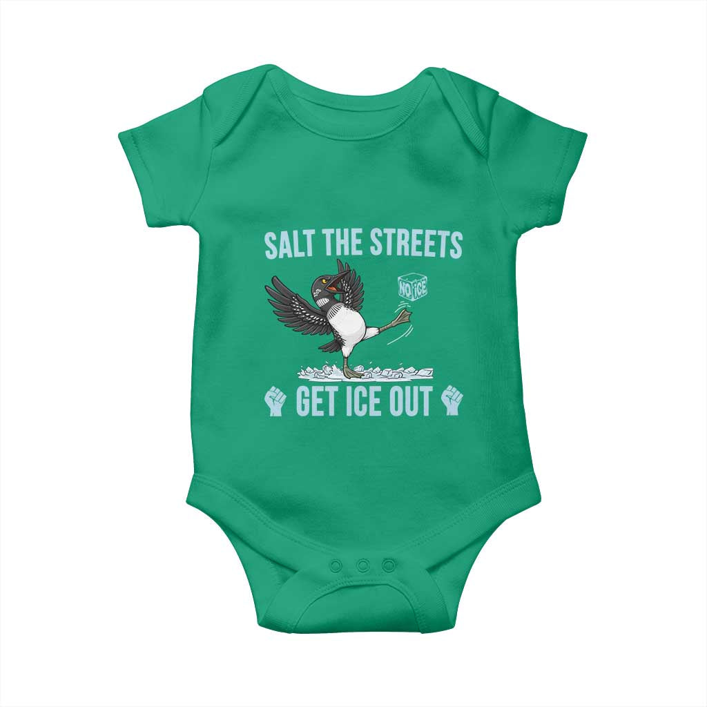 Salt The Streets Get Ice Out Baby Onesie Resist Minneapolis Political
