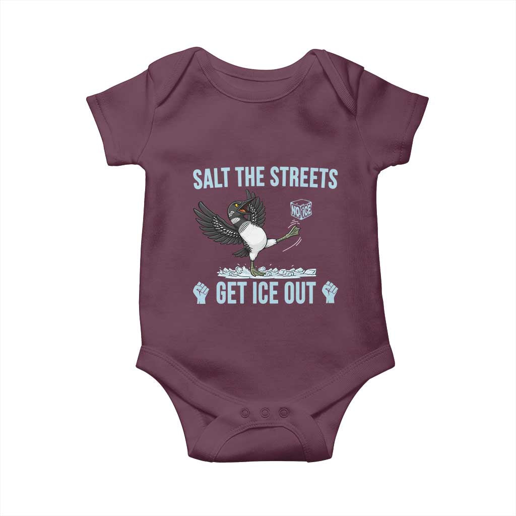 Salt The Streets Get Ice Out Baby Onesie Resist Minneapolis Political