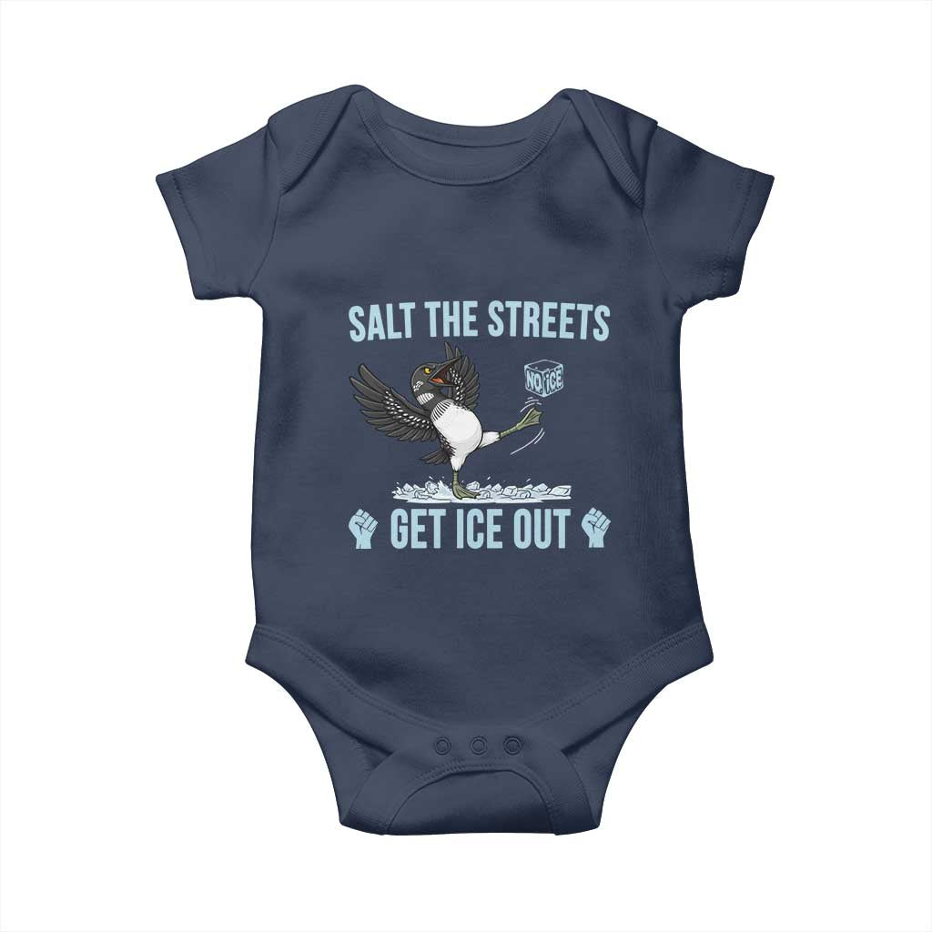 Salt The Streets Get Ice Out Baby Onesie Resist Minneapolis Political