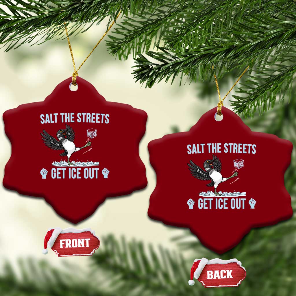 Salt The Streets Get Ice Out Ceramic Ornament Resist Minneapolis Political