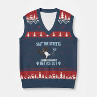 Salt The Streets Get Ice Out V-Neck Knit Sweater Vest Resist Minneapolis Political
