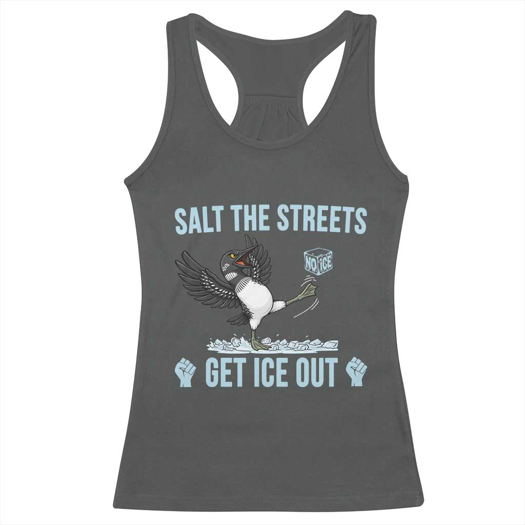 Salt The Streets Get Ice Out Racerback Tank Top Resist Minneapolis Political