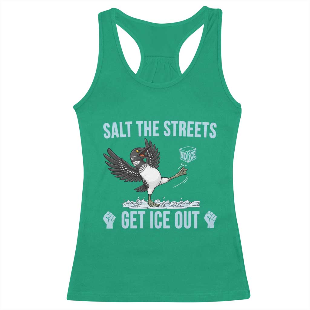 Salt The Streets Get Ice Out Racerback Tank Top Resist Minneapolis Political