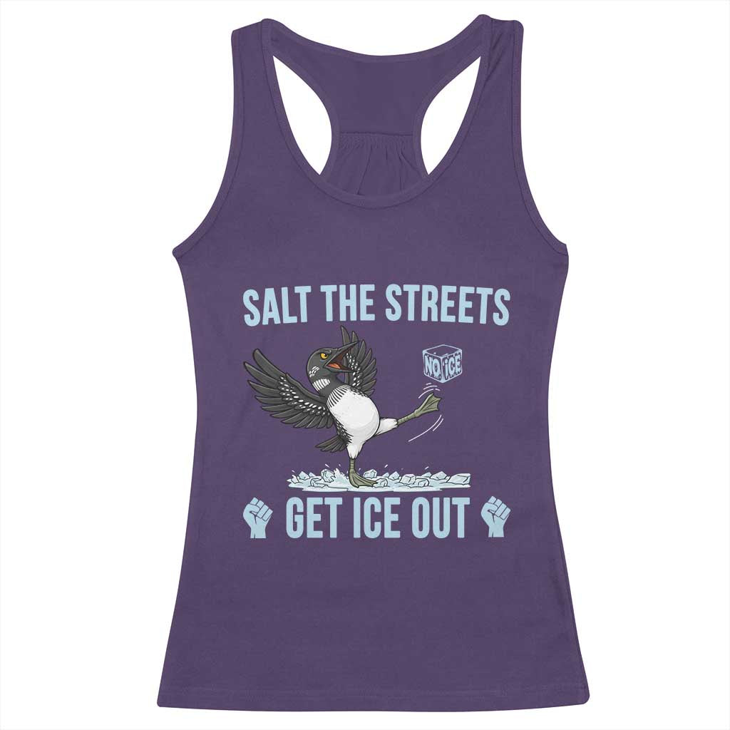 Salt The Streets Get Ice Out Racerback Tank Top Resist Minneapolis Political