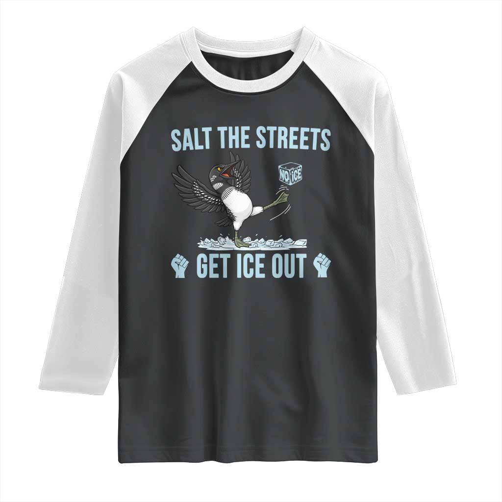 Salt The Streets Get Ice Out Raglan Shirt Resist Minneapolis Political