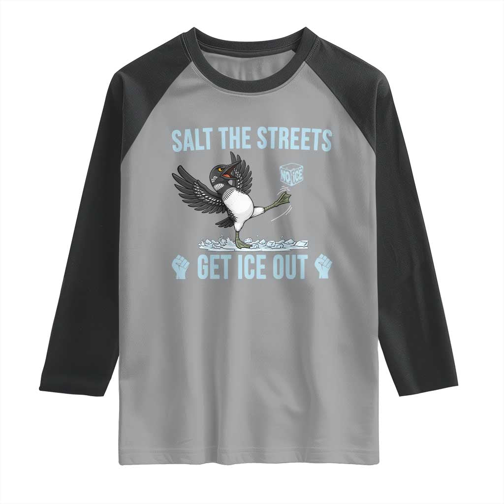 Salt The Streets Get Ice Out Raglan Shirt Resist Minneapolis Political