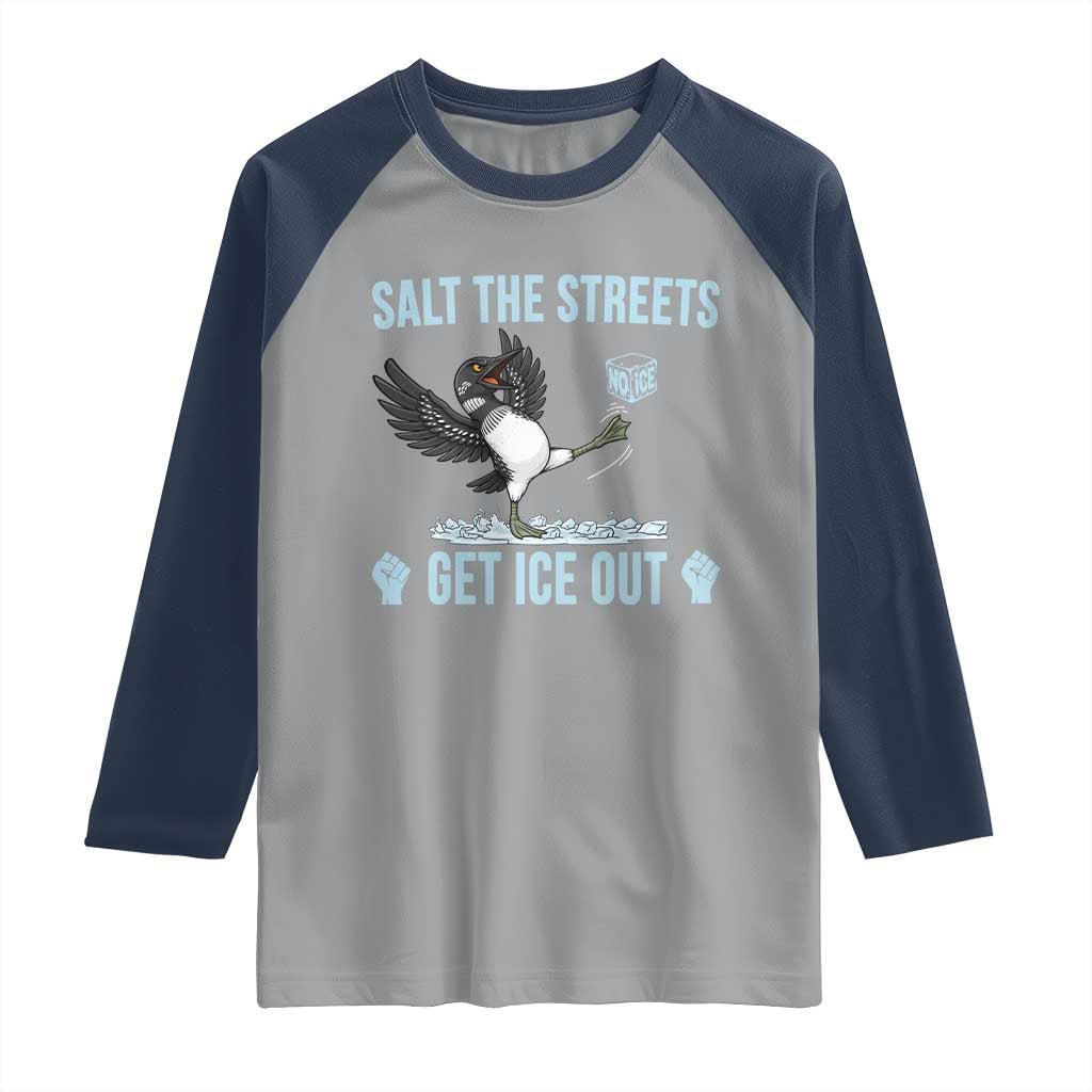 Salt The Streets Get Ice Out Raglan Shirt Resist Minneapolis Political