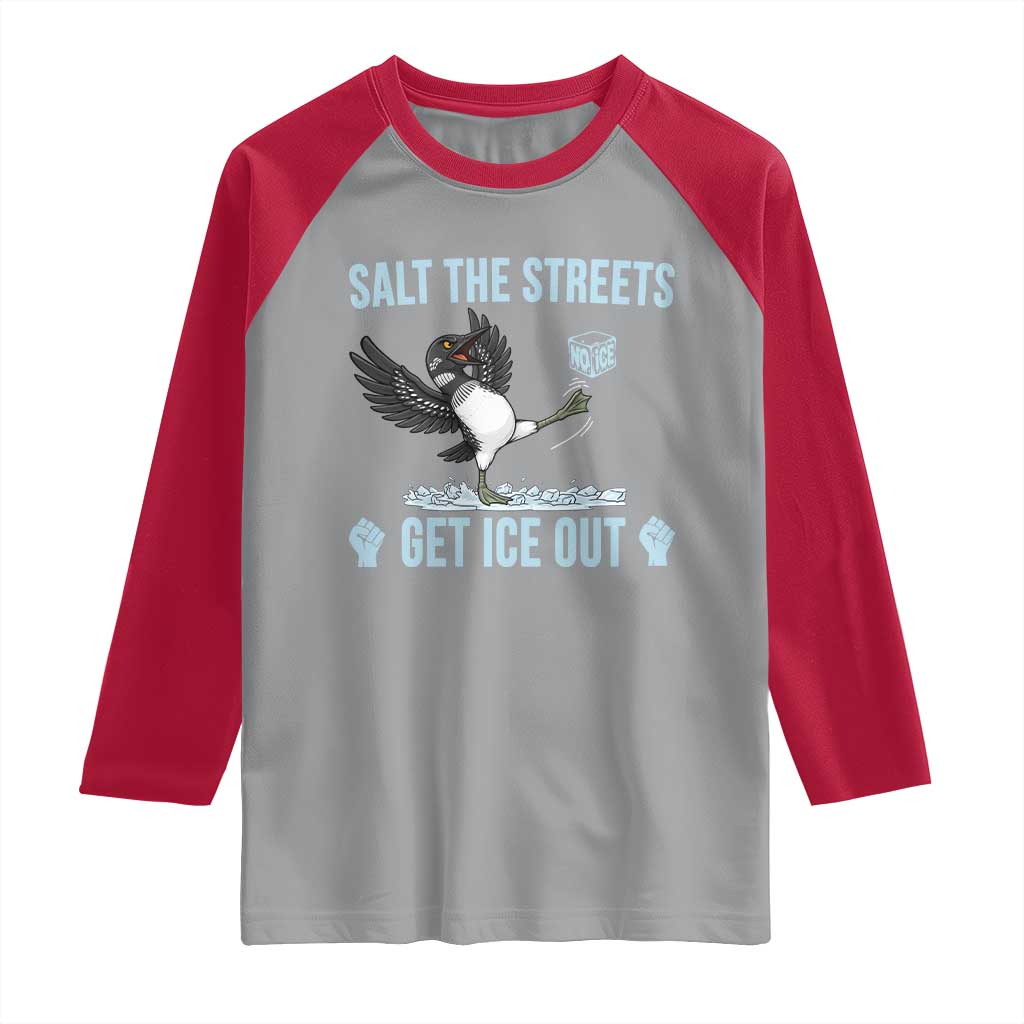 Salt The Streets Get Ice Out Raglan Shirt Resist Minneapolis Political