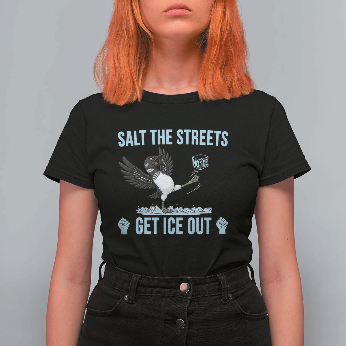 Salt The Streets Get Ice Out T Shirt For Women Resist Minneapolis Political
