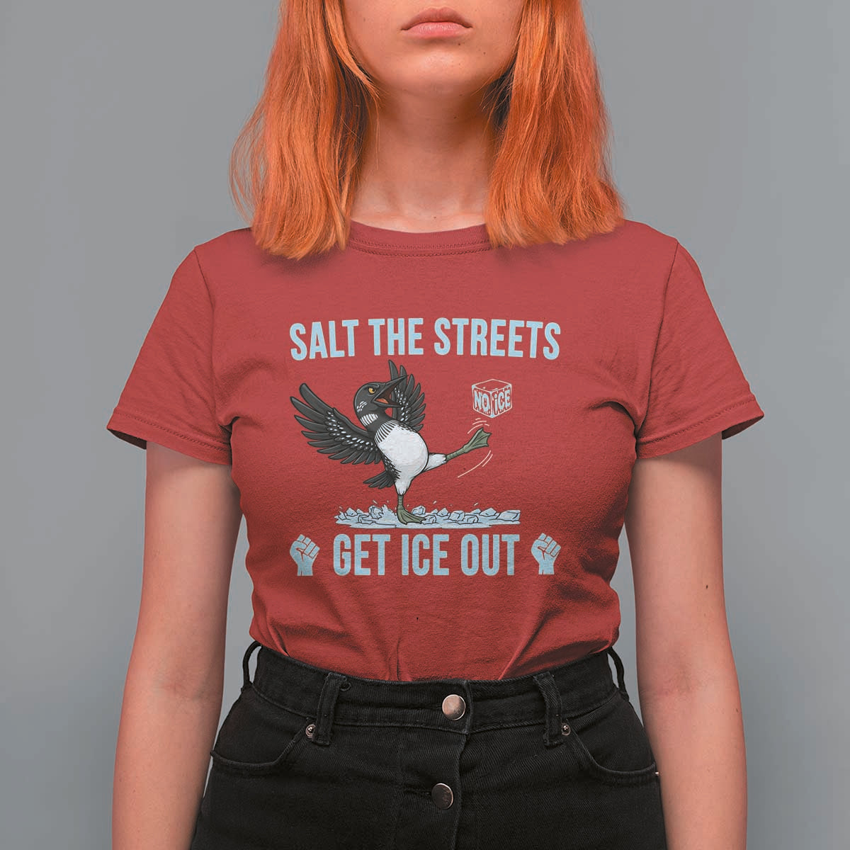 Salt The Streets Get Ice Out T Shirt For Women Resist Minneapolis Political