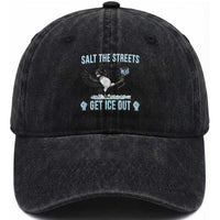 Salt The Streets Get Ice Out Washed Cotton Baseball Cap Resist Minneapolis Political