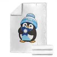 MN Strong Cute Penguin Throw Blanket Minnesota State Pride Gift