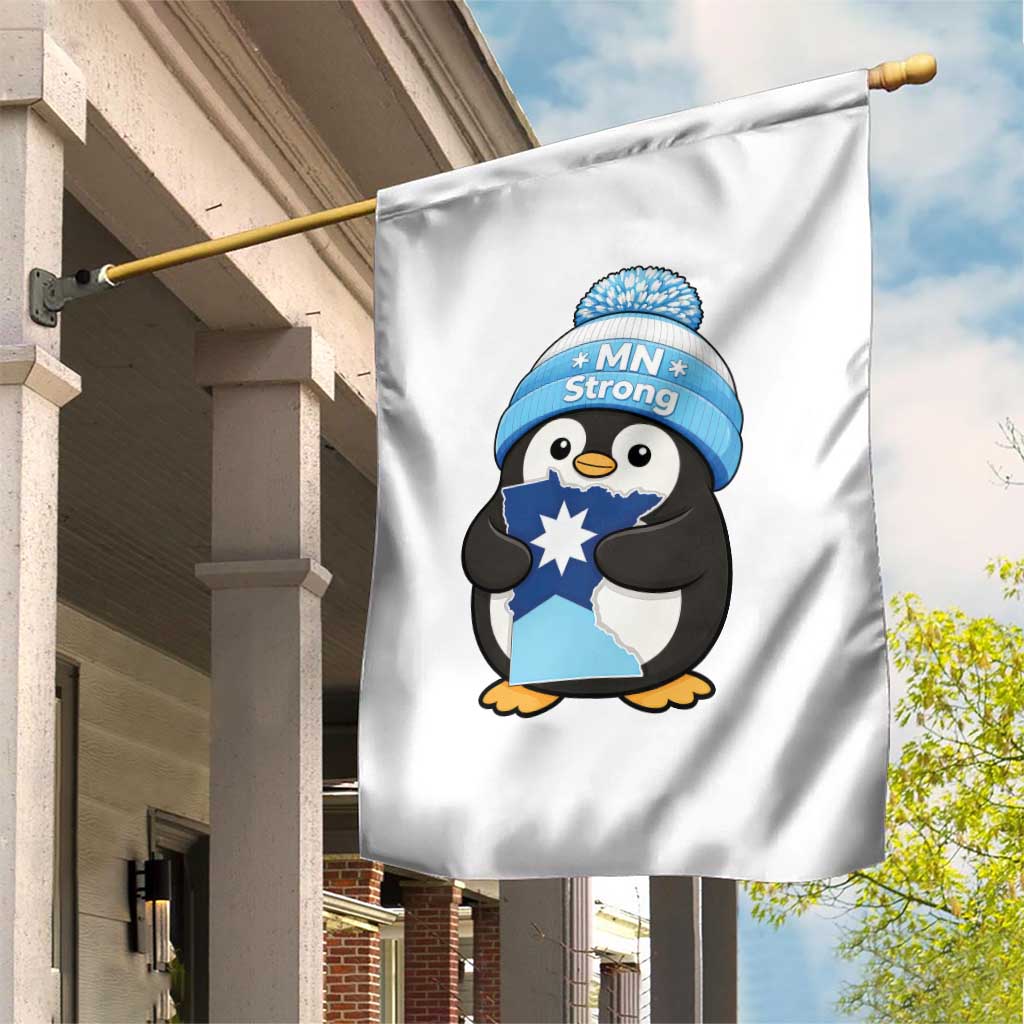 MN Strong Cute Penguin Garden Flag Minnesota State Pride Gift