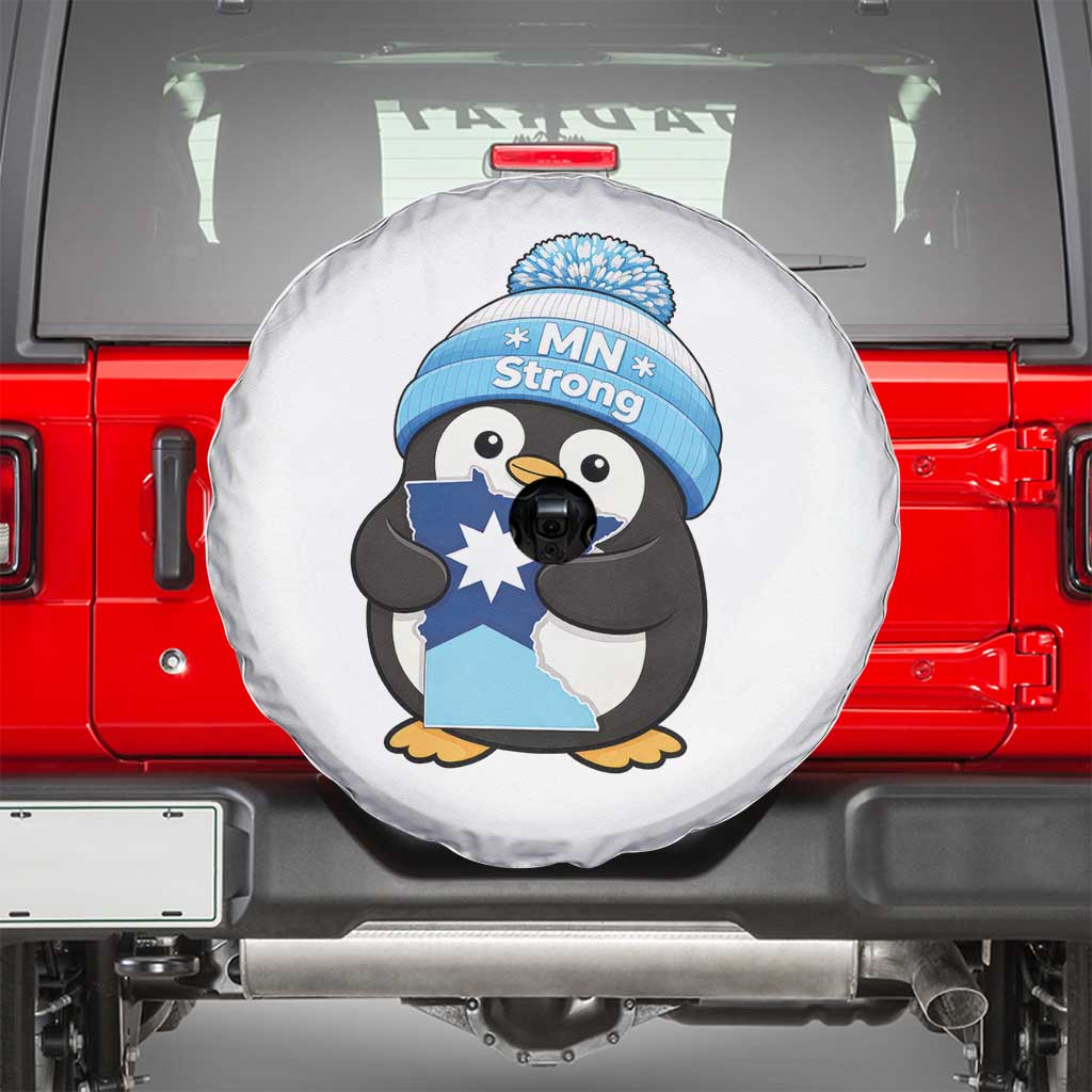 MN Strong Cute Penguin Spare Tire Cover Minnesota State Pride Gift